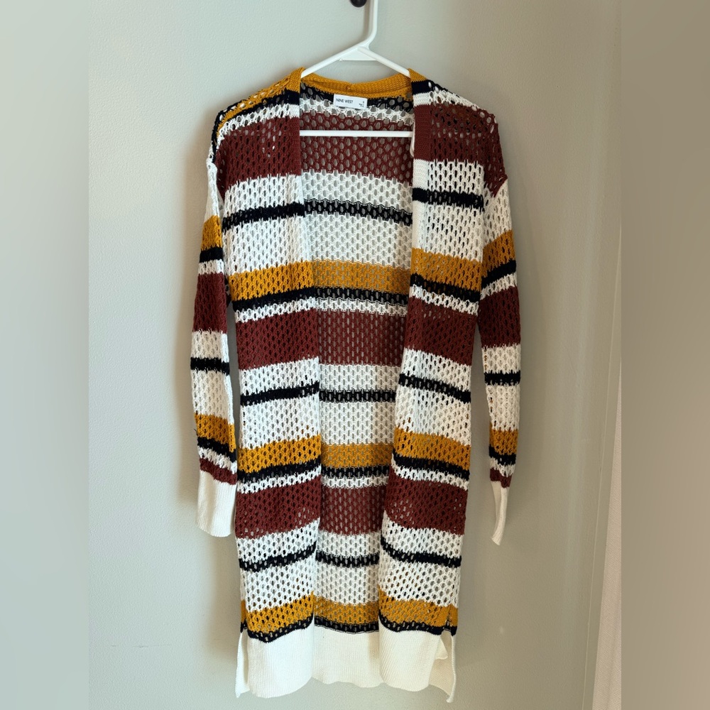 Nine West Multicolor crochet Knit Cardigan